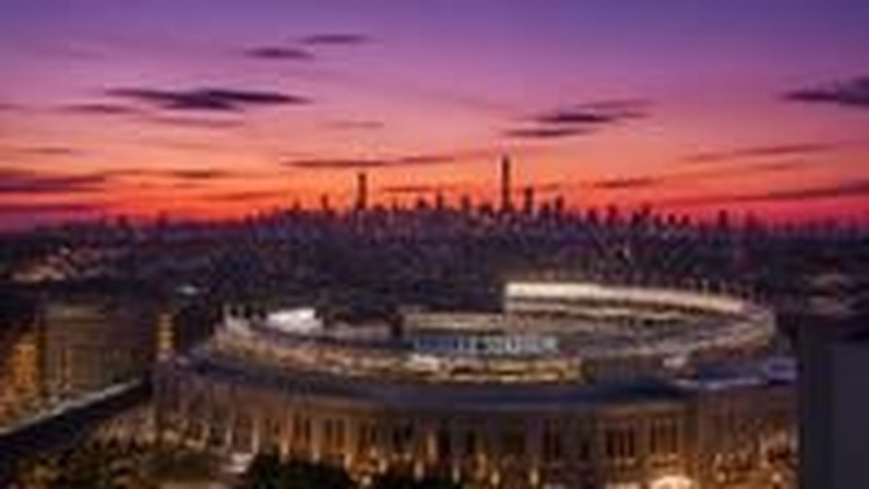 Bronx skyline at dusk